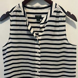 J Crew Striped Sleeveless Blouse